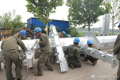 10千伏通達線富強支線新建9號轉(zhuǎn)角鐵塔線路，助力地方經(jīng)濟發(fā)展