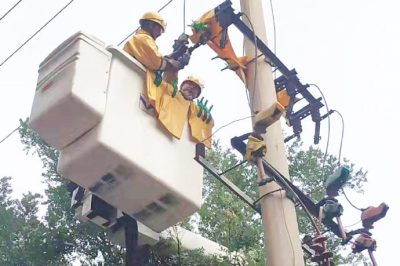 10千伏麗華線主干48號桿進行帶電更換隔離開關(guān)、跌落式熔斷器作業(yè)